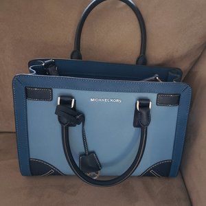 Michael Kors Corner Frame Dillon East West Satchel  Sky Steel Blue